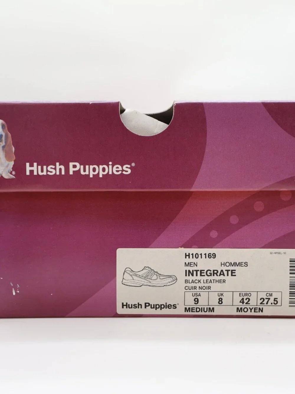 Hush Puppies Integrate Shoes Mens 9 Black Leather Comfort Walking H101169 NOS